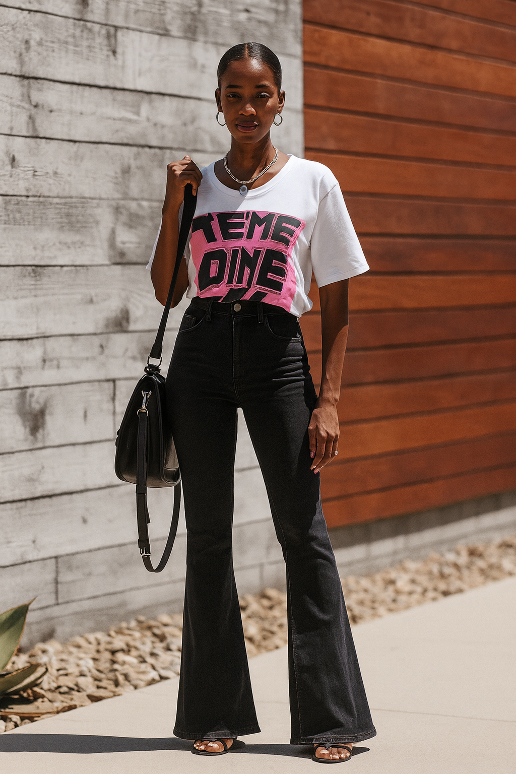 Queen Boss “Midnight Motion” High-Waisted Flared Jeans