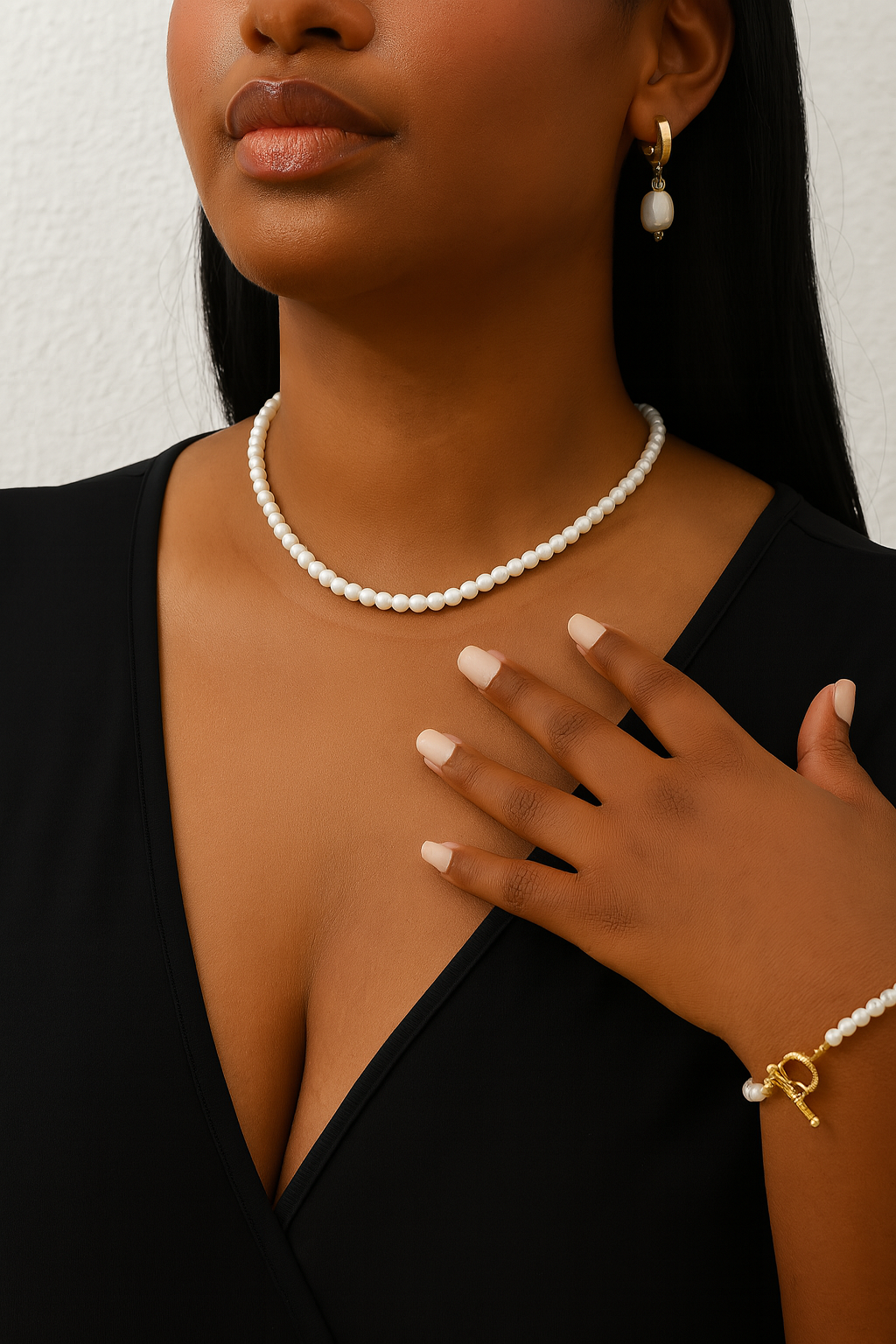 “Golden Grace” Pearl Jewelry Set