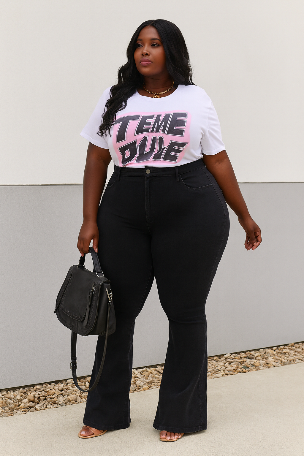 Queen Boss “Midnight Motion” High-Waisted Flared Jeans