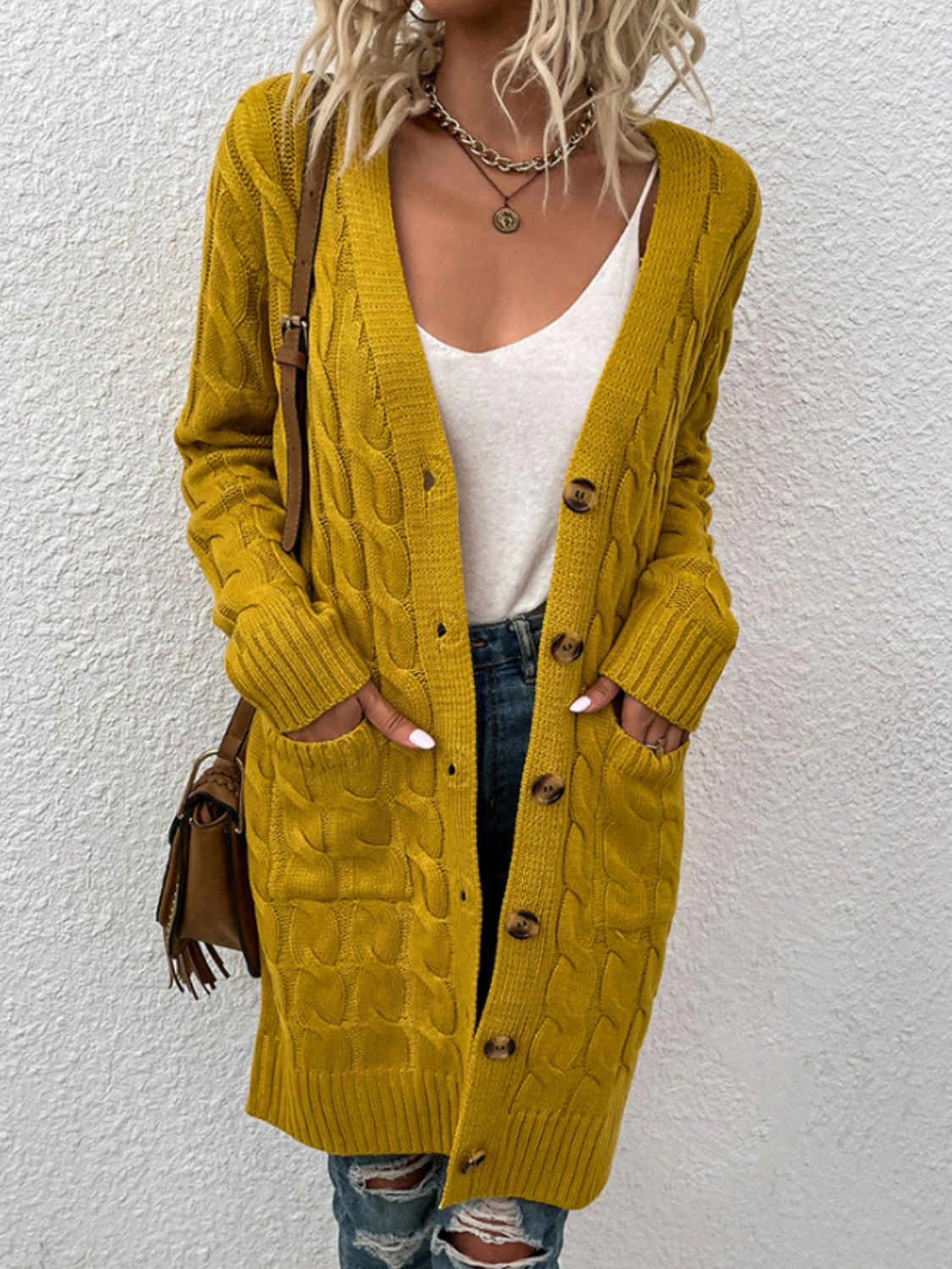 Full-Body Look Description: “Harvested Grace” Cardigan