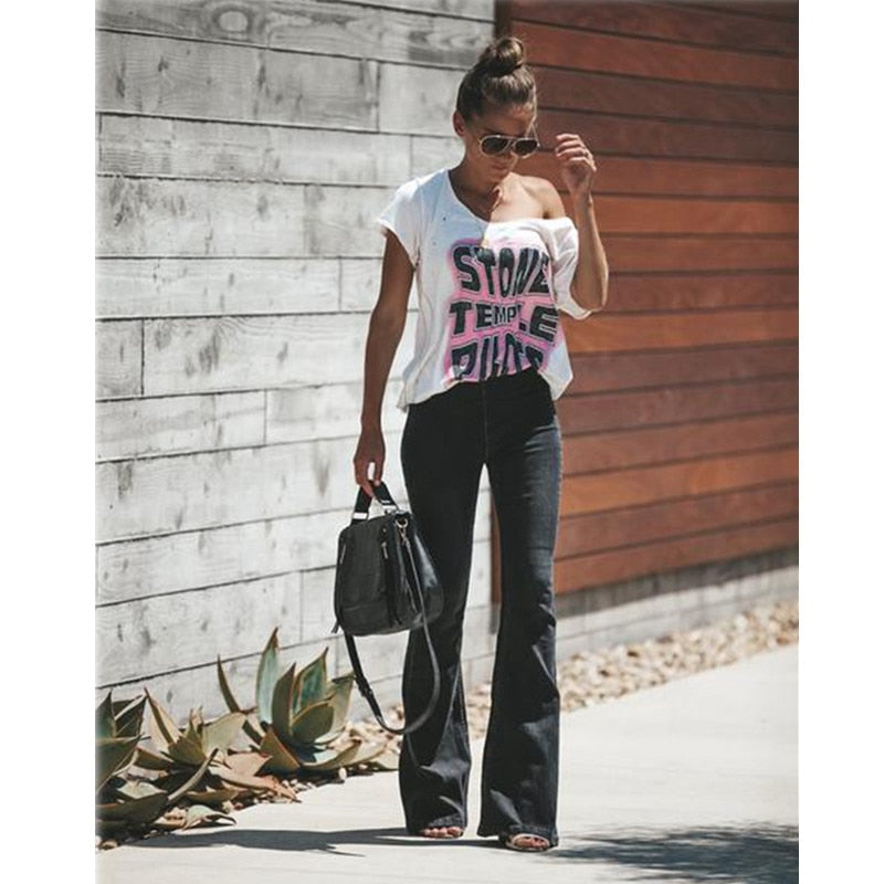 Queen Boss “Midnight Motion” High-Waisted Flared Jeans