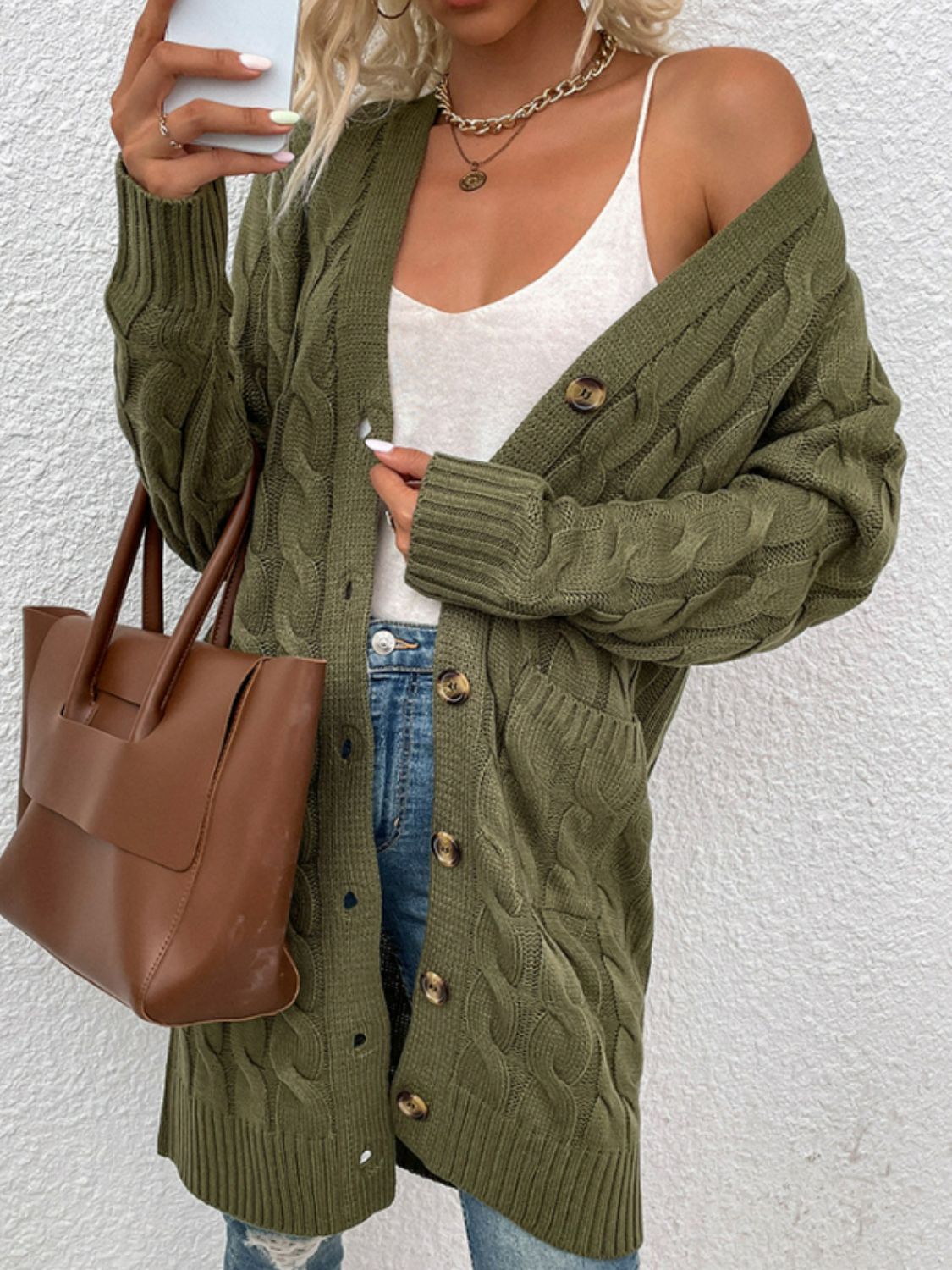 Full-Body Look Description: “Harvested Grace” Cardigan