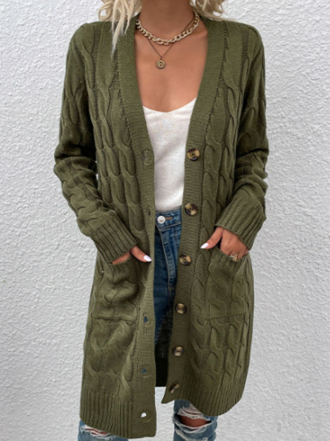 Full-Body Look Description: “Harvested Grace” Cardigan