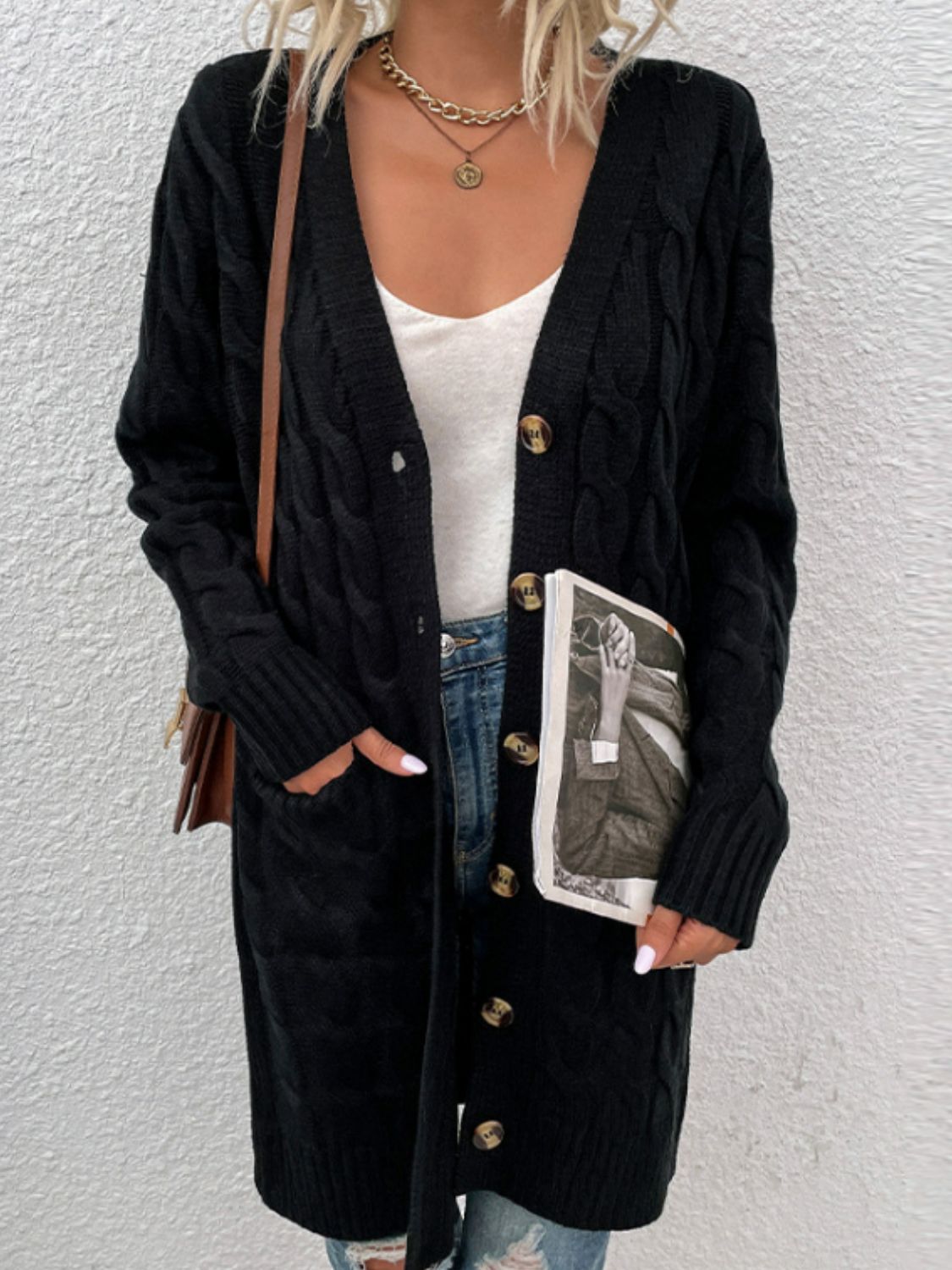 Full-Body Look Description: “Harvested Grace” Cardigan