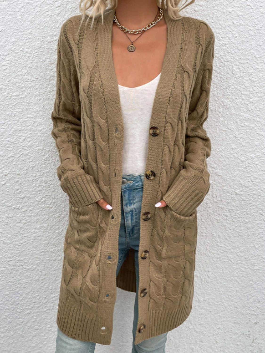 Full-Body Look Description: “Harvested Grace” Cardigan