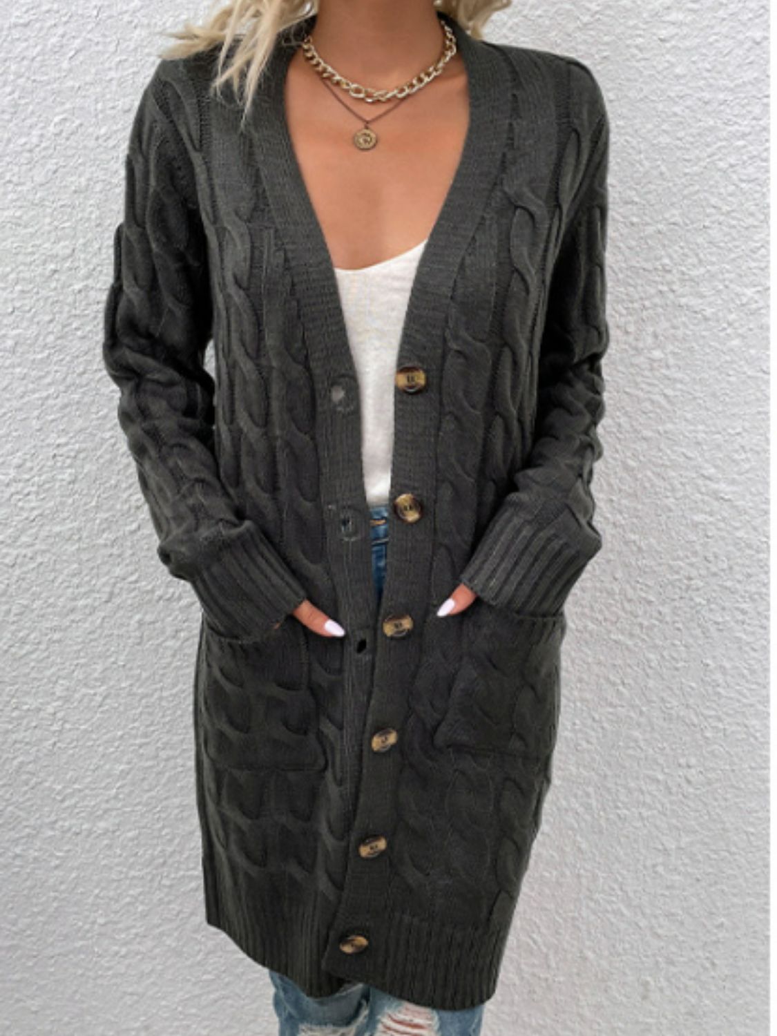Full-Body Look Description: “Harvested Grace” Cardigan