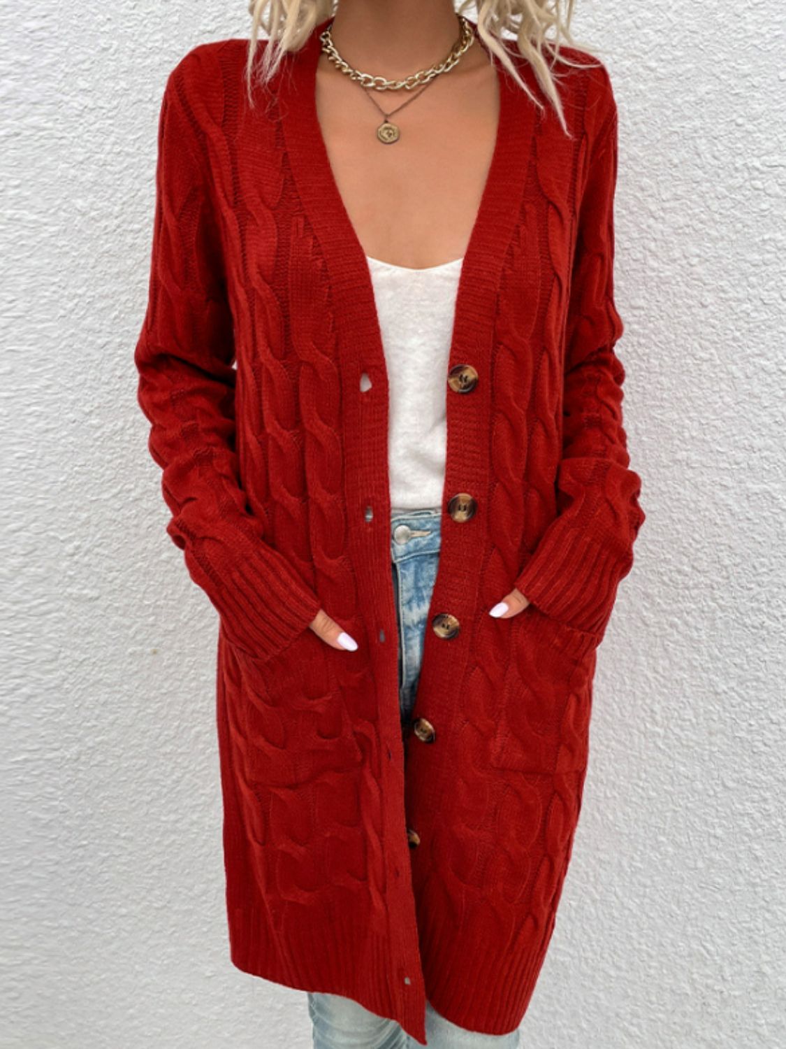Full-Body Look Description: “Harvested Grace” Cardigan