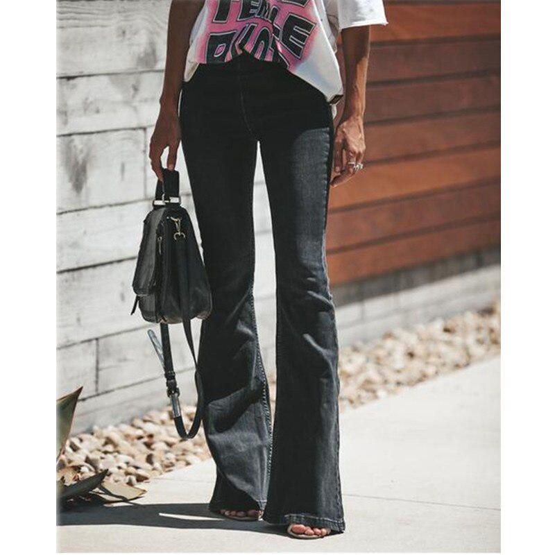 Queen Boss “Midnight Motion” High-Waisted Flared Jeans
