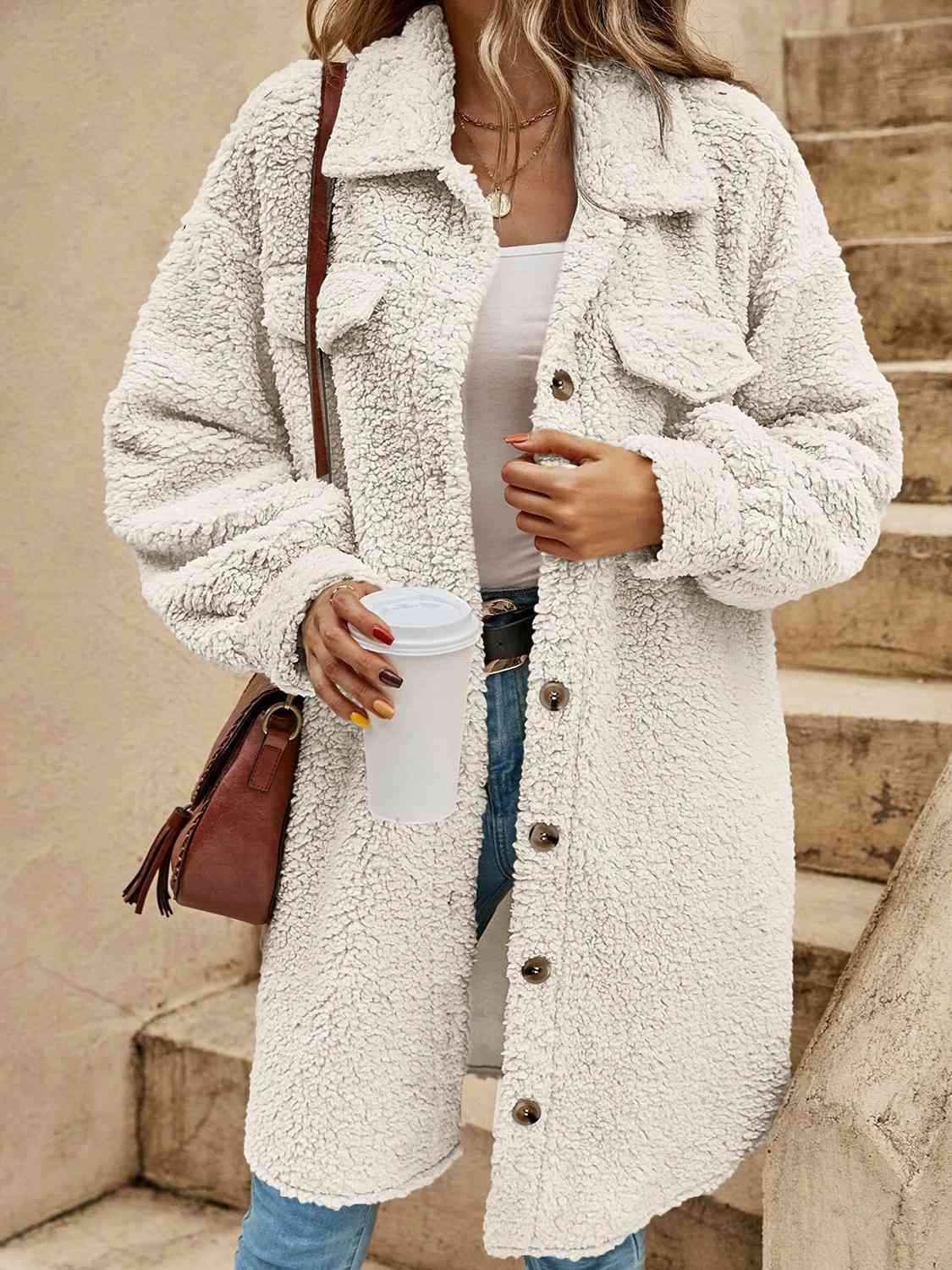 Queen Comfort Sherpa Coat 🤍