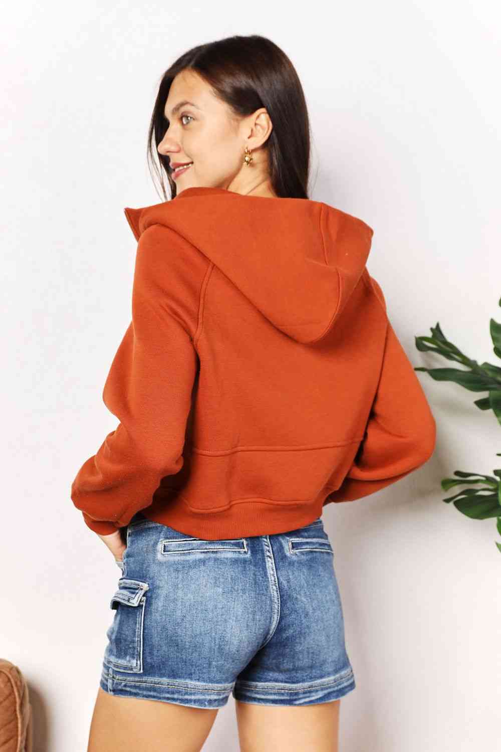 Hottie Orange Half-Zip Long Sleeve Hoodie
