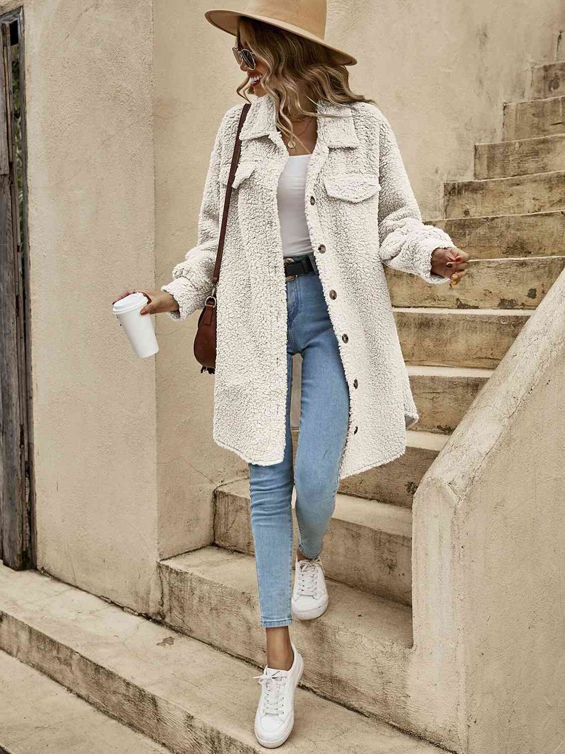 Queen Comfort Sherpa Coat 🤍