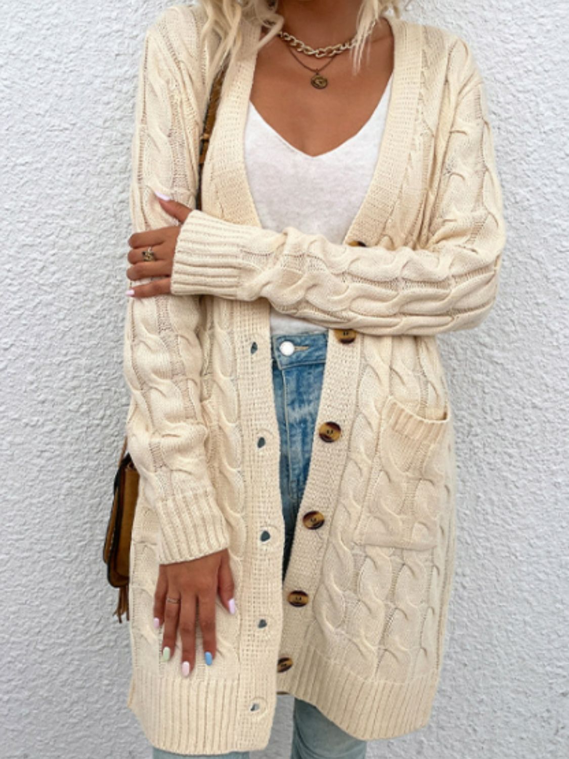 Full-Body Look Description: “Harvested Grace” Cardigan