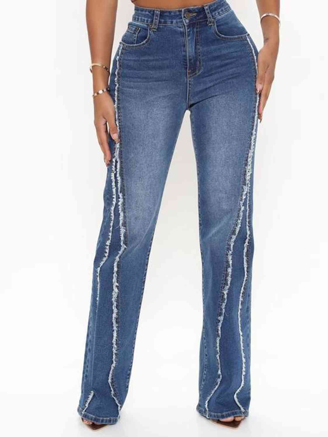 "Fray & Slay" Stripe Flare Jean