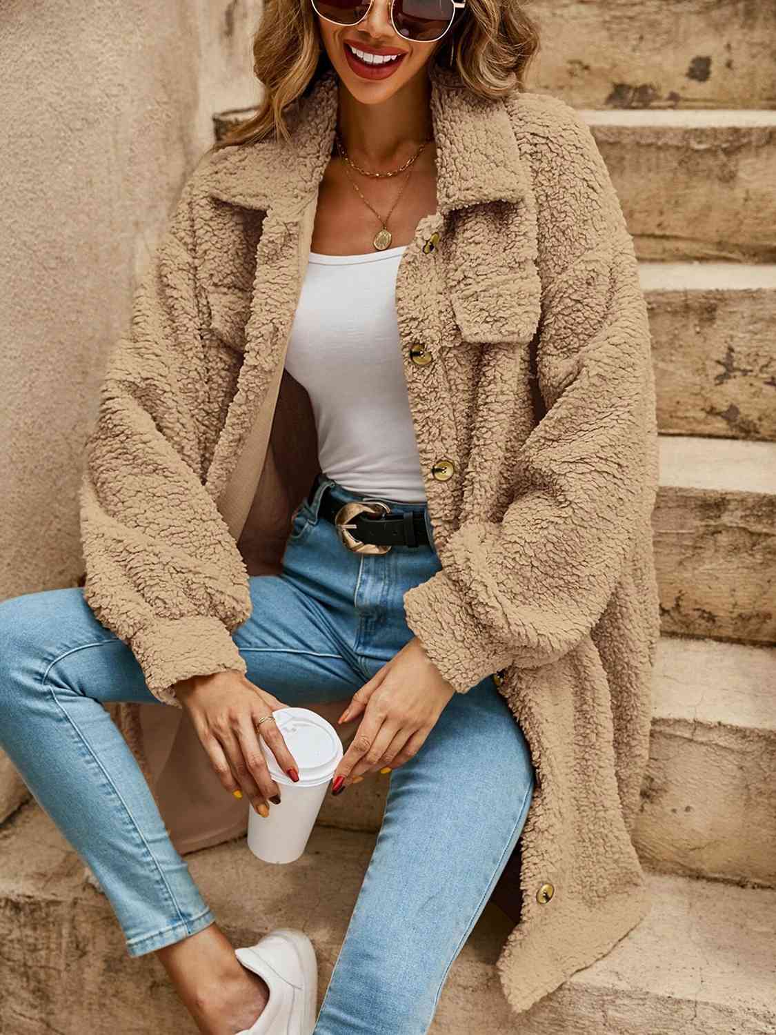 Queen Comfort Sherpa Coat 🤍
