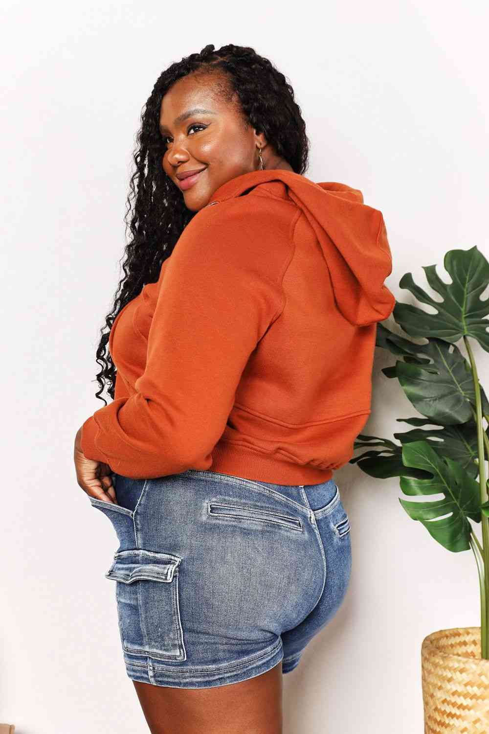 Hottie Orange Half-Zip Long Sleeve Hoodie