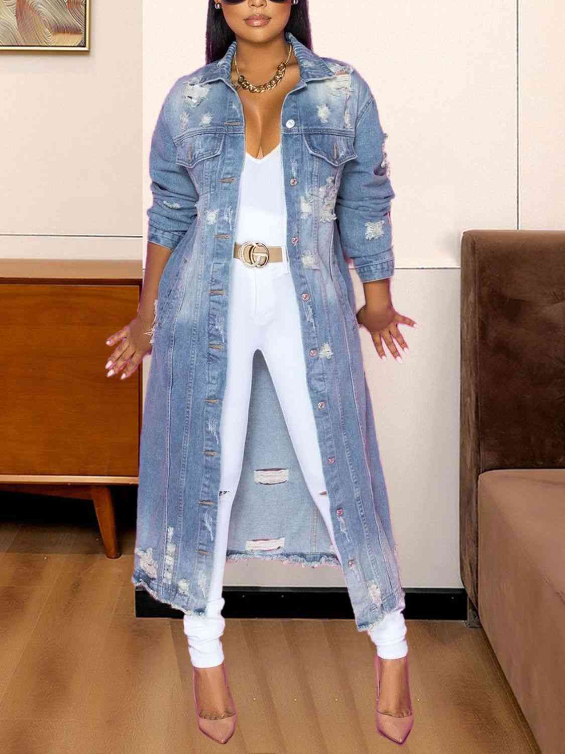 "Denim Dynasty" Longline Coat Set